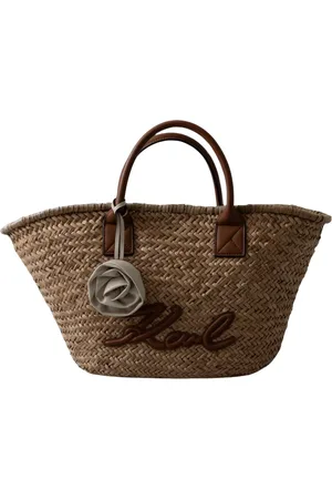 Karl Lagerfeld Taske, Dame, Brun, ONE SIZE, Raffia Tote MED Signatur