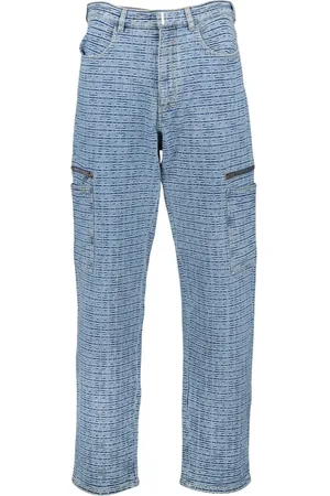 Givenchy Jeans, Herre, Blå, W32, Denim, Denim 4G Print Straight Cut Jeans