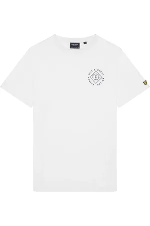 Lyle & Scott Top, Herre, Hvid, XL, Bomuld, Stamp T-Shirt