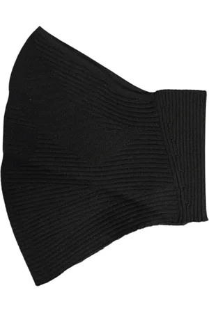 Dolce & Gabbana Tilbehør, unisex, Sort, ONE SIZE, Uld, Sort Strikket Ski Maske Balaclava