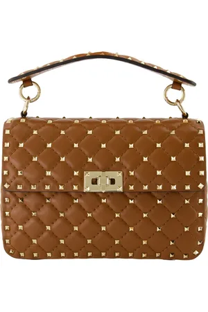 VALENTINO GARAVANI Taske, Dame, Brun, ONE SIZE, Uld, Quilted Spike Taske med Kæderem