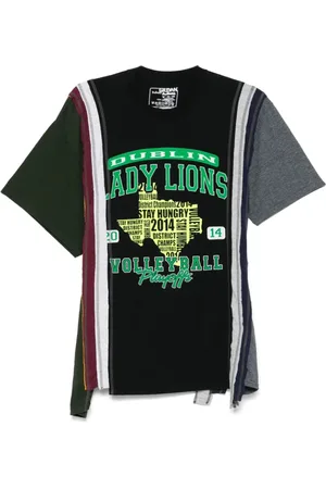 Pins & Needles Top, Herre, Sort, L, Sort Crew Neck Panel T-shirt