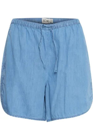 Ichi Shorts, Dame, Blå, M, Uld, Lyseblå Chambray Shorts & Knickers
