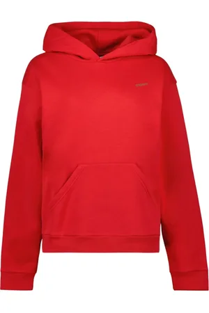 COPERNI Sweathshirts & Hoodies, Dame, Rød, M, Bomuld, Oversized hættetrøje med trykt logo