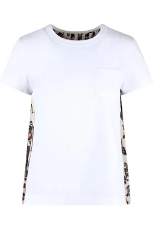 SACAI Top, Dame, Hvid, L, Bomuld, Bilrace Print T-shirt