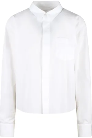 SACAI Bluser & Skjorter, Dame, Hvid, L, Bomuld, Bomuld Poplin Skjorte Box Fit