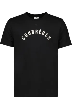 Courrèges Top, Herre, Sort, L, Bomuld, Trykt Logo Bomuld T-shirt