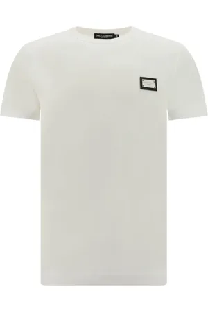Dolce & Gabbana Top, Herre, Hvid, S, Bomuld, Ikons monogram bomuldst-shirt