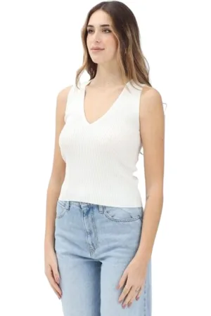Pinko Top, Dame, Hvid, L, Ydre Garnblanding: SE CO - Ydre Garnblanding: PA PL