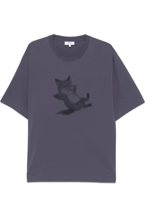 Maison Kitsuné Top, Herre, Blå, M, Indigo Crew Neck T-shirt