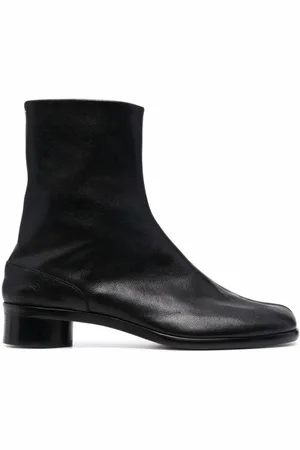 Maison Margiela Sko, Herre, Sort, 40 EU, Læder, Sort læder split tå ankelstøvler