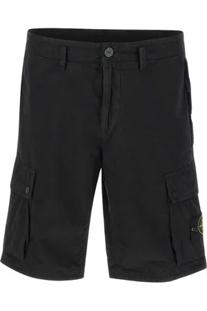 Stone Island Shorts, Herre, Sort, W36, Bomuld, Sort Bomuld Cargo Shorts