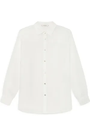 Maliparmi Bluser & Skjorter, Dame, Hvid, XS, hvid Ramie skjorte