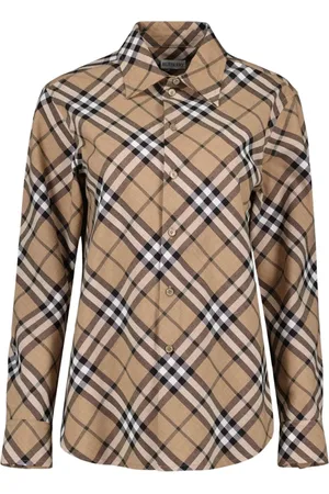 Burberry Bluser & Skjorter, Dame, , 2XS, Uld, Vintage Rutet Skjorte