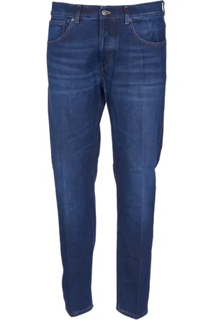 Dondup Jeans, Herre, Blå, W36, Uld, Mørkeblå Jeans, Faded Effekt, Tapered Leg