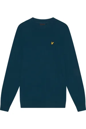 Lyle & Scott Strik, Herre, Blå, XS, Bomuld, Cotton Merino Crew Neck Jumper