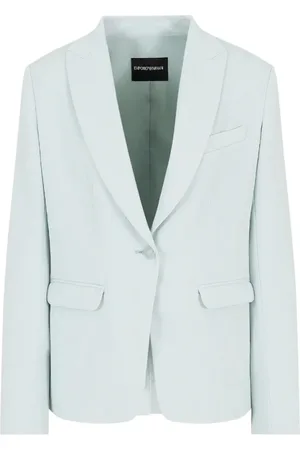 Emporio Armani Jakke, Dame, Blå, L, Uld, Stilfuld Jakke til Mænd