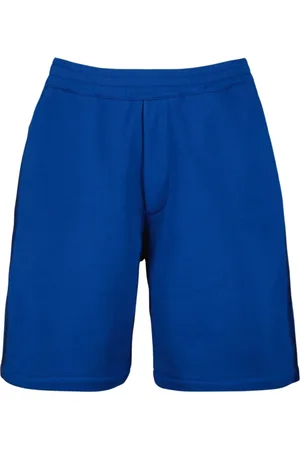 Alexander McQueen Shorts, Herre, Blå, L, Bomuld, Logo Band Straight Cut Cotton Shorts