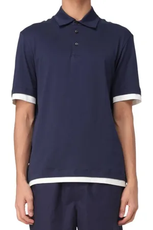 Roberto Collina Top, Herre, Blå, XL, Bomuld, Blå Polo T-shirts og Polos
