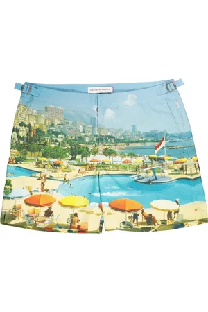 Orlebar Brown Badetøj, Herre, Blå, W31, Bulldog Badebukser Monte Carlo Print