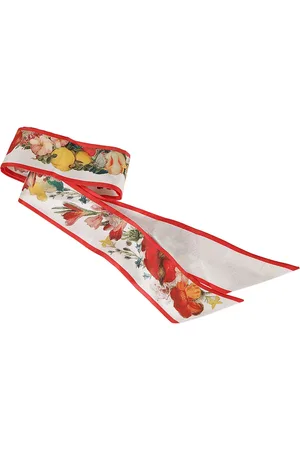 Alexander McQueen Tilbehør, Dame, Flerfarvet, ONE SIZE, Blomstret Ribbet Tørklæde