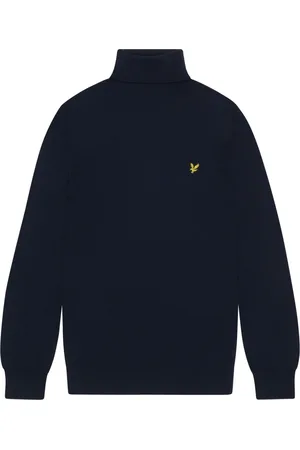 Lyle & Scott Strik, Herre, Blå, M, Bomuld, Merino Turtleneck Jumper Strik