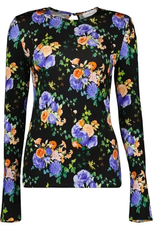 Paco rabanne Top, Dame, Flerfarvet, XS, Uld, Blomstret top til kvinder