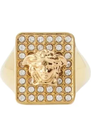 VERSACE Tilbehør, Dame, Gul, 54 MM, Medusa Emblem Krystal Metalring