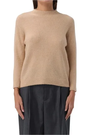 Roberto Collina Strik, Dame, Brun, L, Polyester, Brun Turtleneck Sweater Aw23