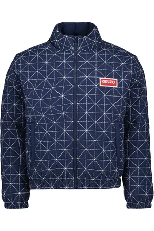 Kenzo Jakke, Dame, Blå, M, Blå Sashiko Stitch Puffer Jakke
