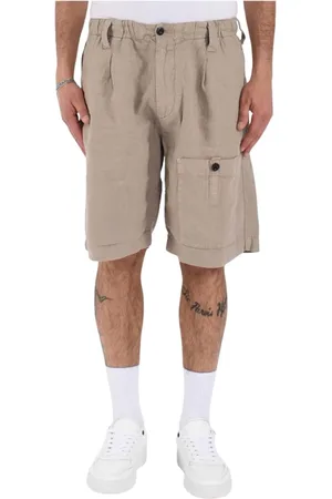 C.P. Company Shorts, Herre, , XL, Linned, Linned cargoshorts med elastisk talje