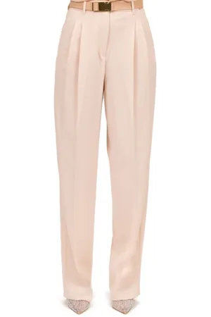 Max Mara Bukser, Dame, , S, Polyester, Pudder Cady Bukser, Slim Fit