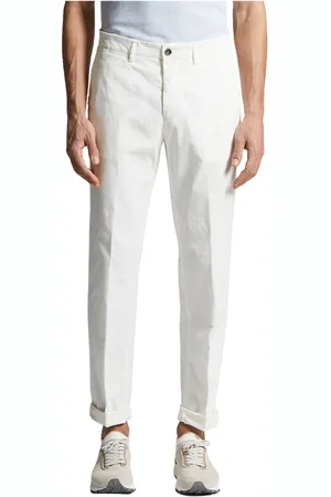 PESERICO SIGN Bukser, Herre, Hvid, XL, Bomuld, Stretch bomuld gabardine chino bukser