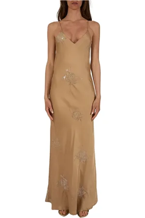 H2O Kjole, Dame, , S, Satin, Silkekjole med blomsterbroderi