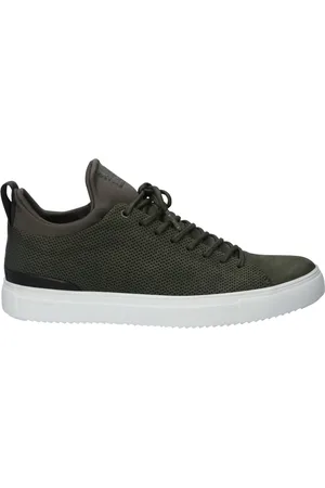 Blackstone Sko, Herre, Grøn, 43 EU, Tyl, Streetstyle Mid-Top Sneaker