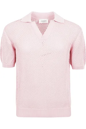 LANEUS Top, Herre, Lyserød, L, Strikket Polo Skjorte