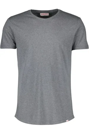 Orlebar Brown Top, Herre, Grå, S, Bomuld, Rund hals Kortærmet Bomuld T-shirt