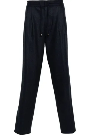 Brunello Cucinelli Bukser, Herre, Blå, 2XL, Uld, Mørkeblå Uldbukser