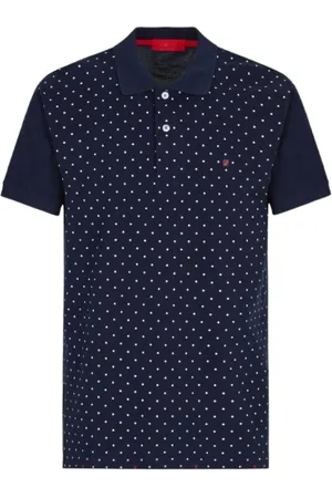 Carolina Herrera Top, Herre, Blå, S, Bomuld, Polkaprikker Piqué Polo Skjorte