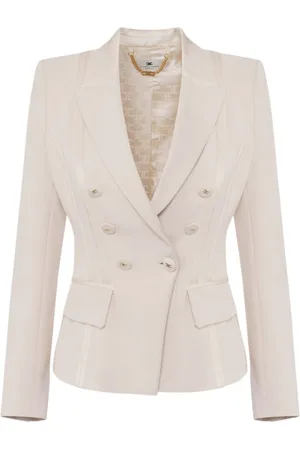Elisabetta Franchi Jakke, Dame, , S, Uld, Stilfuld 96% Polyester 4% Elastan Kjole