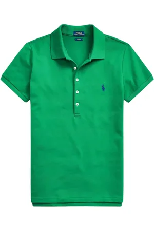 Ralph Lauren Top, Dame, Grøn, XS, Bomuld, Bomuld Polo Slim Fit Skjorte