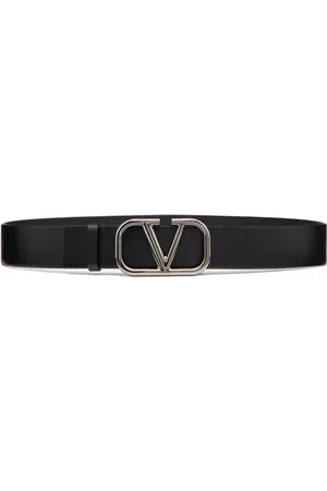 VALENTINO GARAVANI Tilbehør, Herre, Sort, 95 CM, Læder, Sort Læderbælte VLogo Signatur