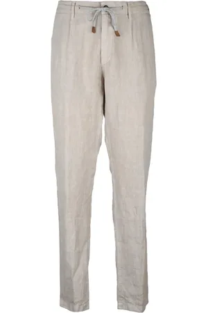 ELEVENTY Bukser, Herre, , W26, Linned, Linned Comfort Fit Bukser med Lynlås