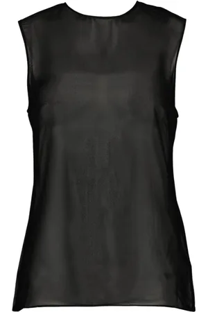 Ami Top, Dame, Sort, XS, Silke Ærmeløs Rund Hals Kjole