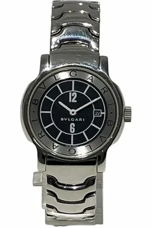 Bvlgari Pre-owned, Dame, Sort, ONE SIZE, Tyl, Pre-owned Metal watches