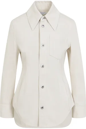 Bottega Veneta Jakke, Dame, , S, Bomuld, Nude Bomuld Jakke Stilfuldt Design