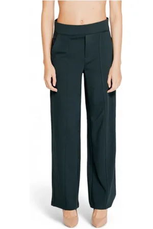 Street one Bukser, Dame, Sort, 2XL L30, Polyester, Grøn Viskose Jeans & Pant