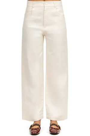 TELA Jeans, Dame, , M, Bomuld, Hvid Denim Fem-Lomme Bomuldsbukser