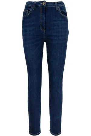 Elisabetta Franchi Jeans, Dame, Blå, W27, Denim, Klassiske Denim Jeans til Mænd
