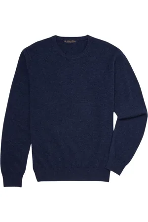 Brooks Brothers Sweathshirts & Hoodies, Herre, Blå, L, Cashmere, Cashmere Crew-Neck Sweater
